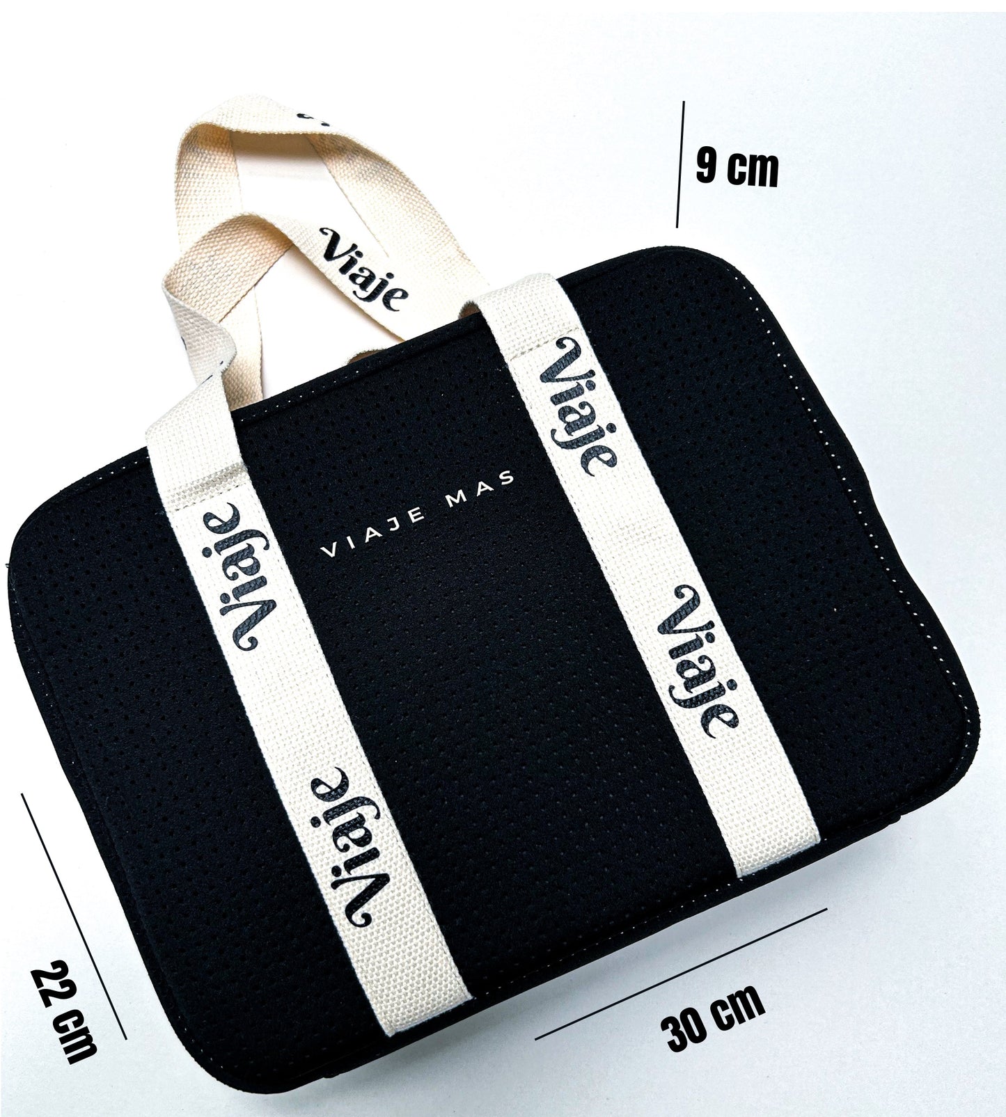 VIAJE MAS BLACK AND BEIGE MAKEUP TRAVEL BAG