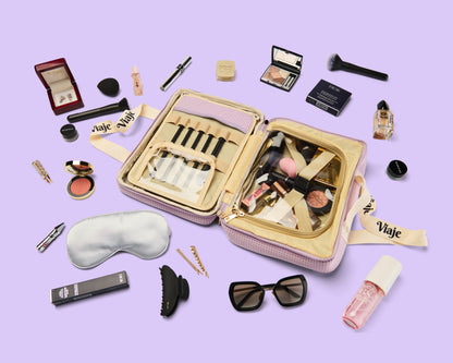 Large Lilac Makeup Travel Bag | Neoprene Cosmetic Organiser Australia