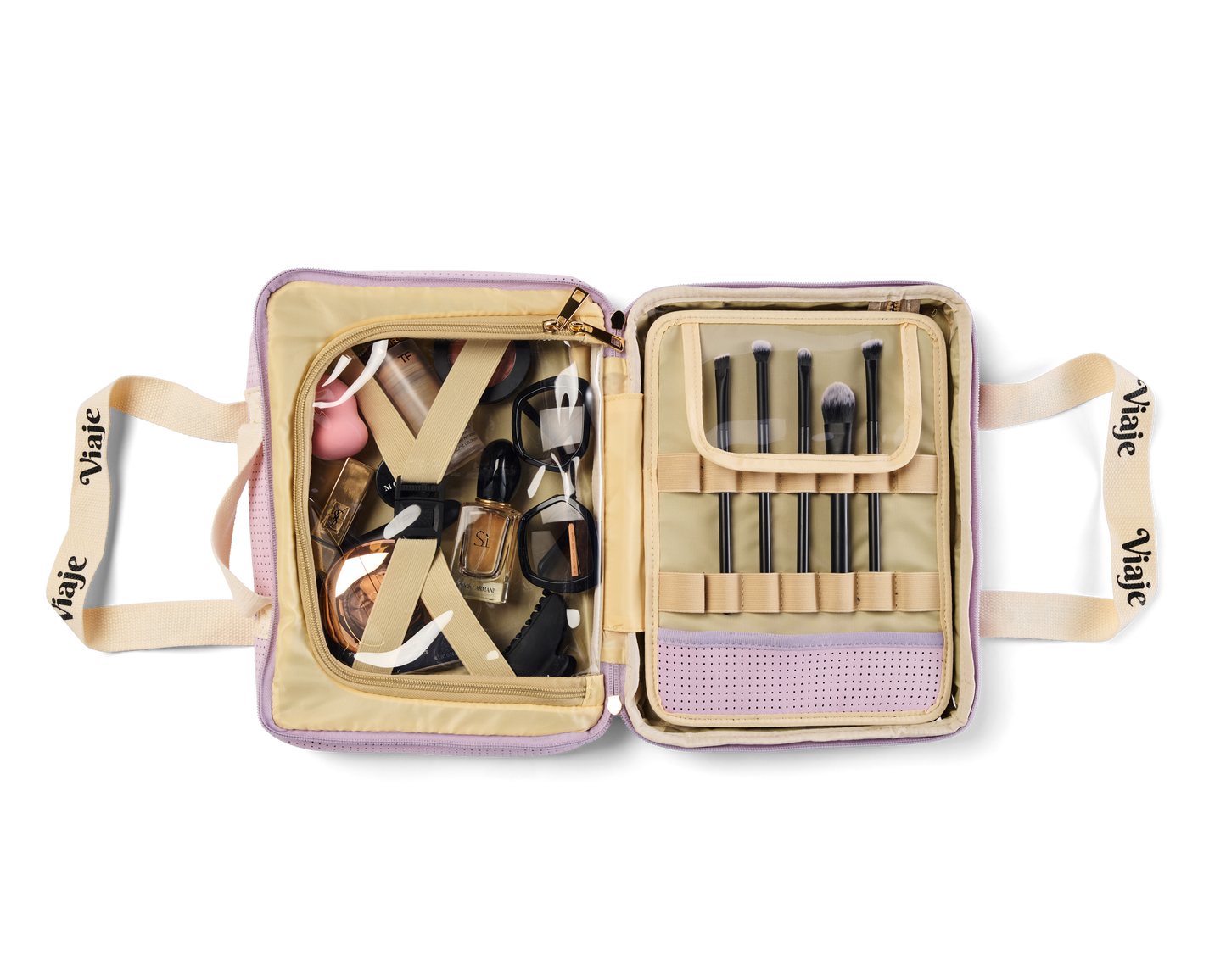 Large Lilac Makeup Travel Bag | Neoprene Cosmetic Organiser Australia