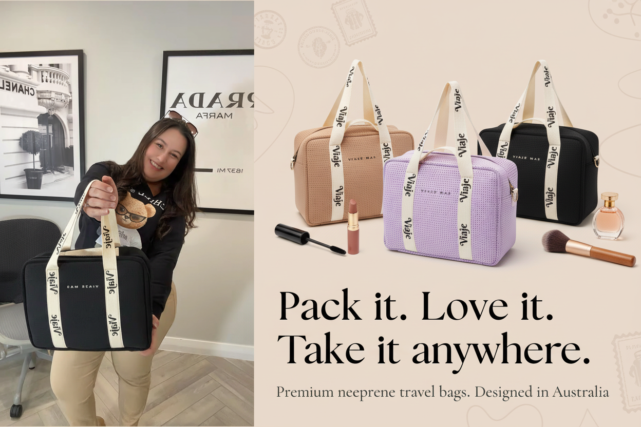 VIAJEMAS Hero Header - Caramel, Lilac & Black